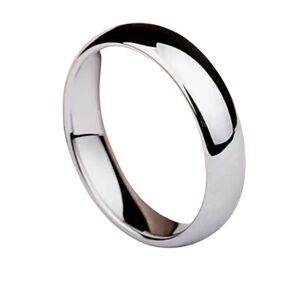 Stamped S925 Titanium Steel Couple's Ring, S925 Silvery Plated, Fade-Resistant